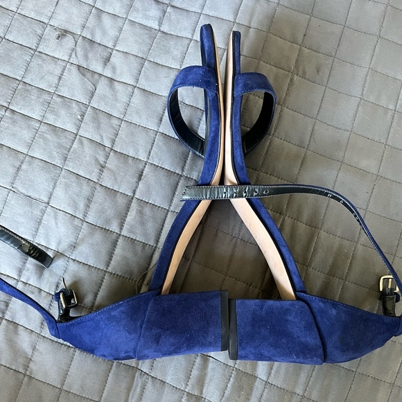 Stuart Weitzman Blue Strappy Suede Heels | Size 9 - Picture 3 of 7